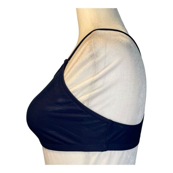 Nike Essential Racerback Bikini Top Navy Blue Nylon Medium Support Pull-Over 12 - Picture 3 of 4